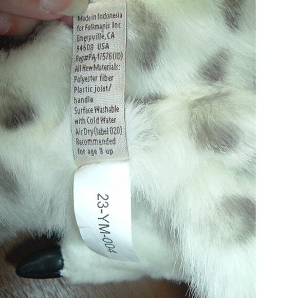 Folkmanis LARGE Snowy Owl Puppet Plush Full Body Rotating Head 22 Inch Wingspan - Picture 5 of 6